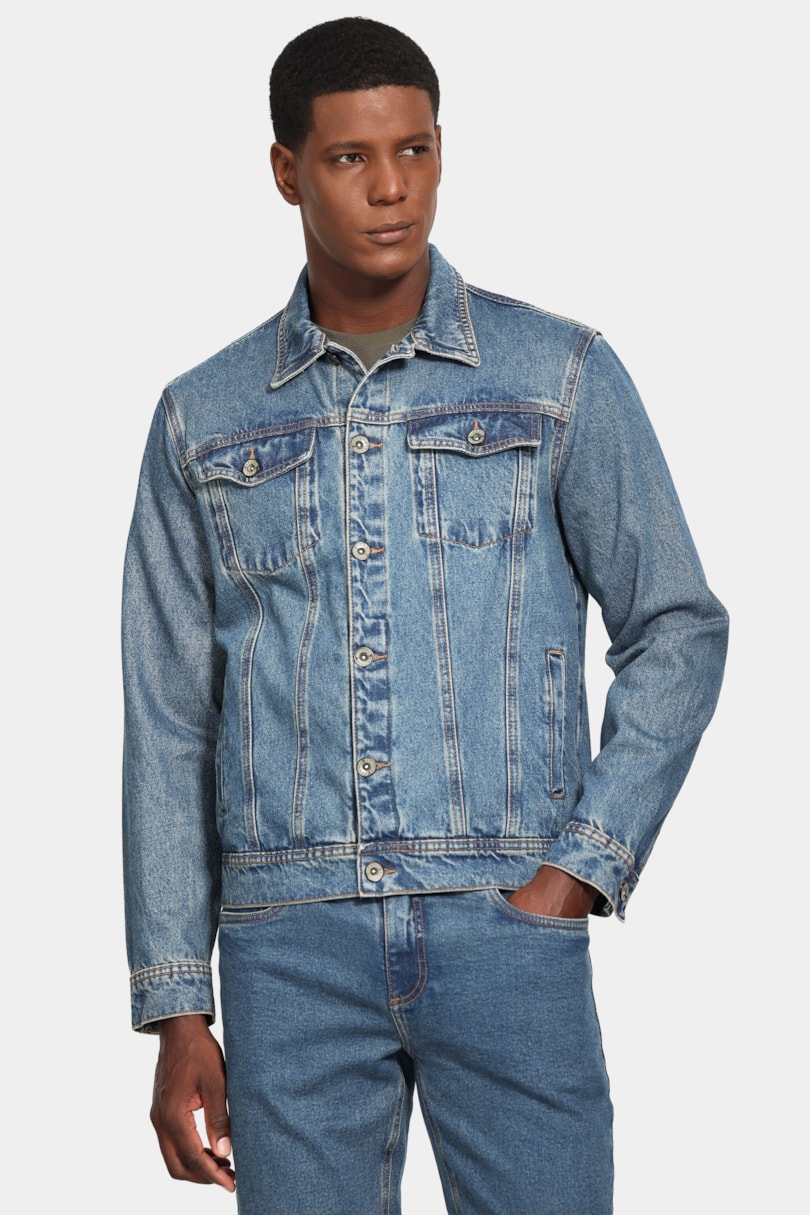 Jaqueta Jeans Azul Medio Azul Medio