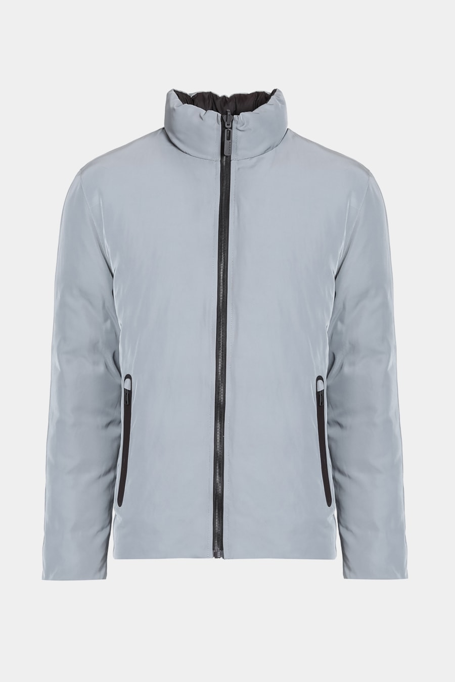 Jaqueta Nylon Dupla Face Puffer Cinza Com Marrom — foto 12 de 13