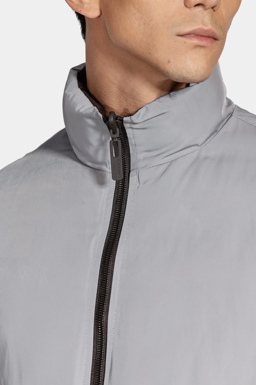 Jaqueta Nylon Dupla Face Puffer Cinza Com Marrom — foto 3 de 13
