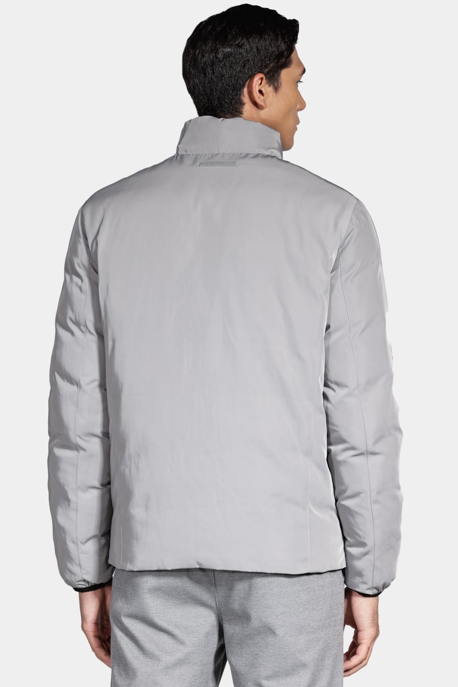 Jaqueta Nylon Dupla Face Puffer Cinza Com Marrom — foto 6 de 13