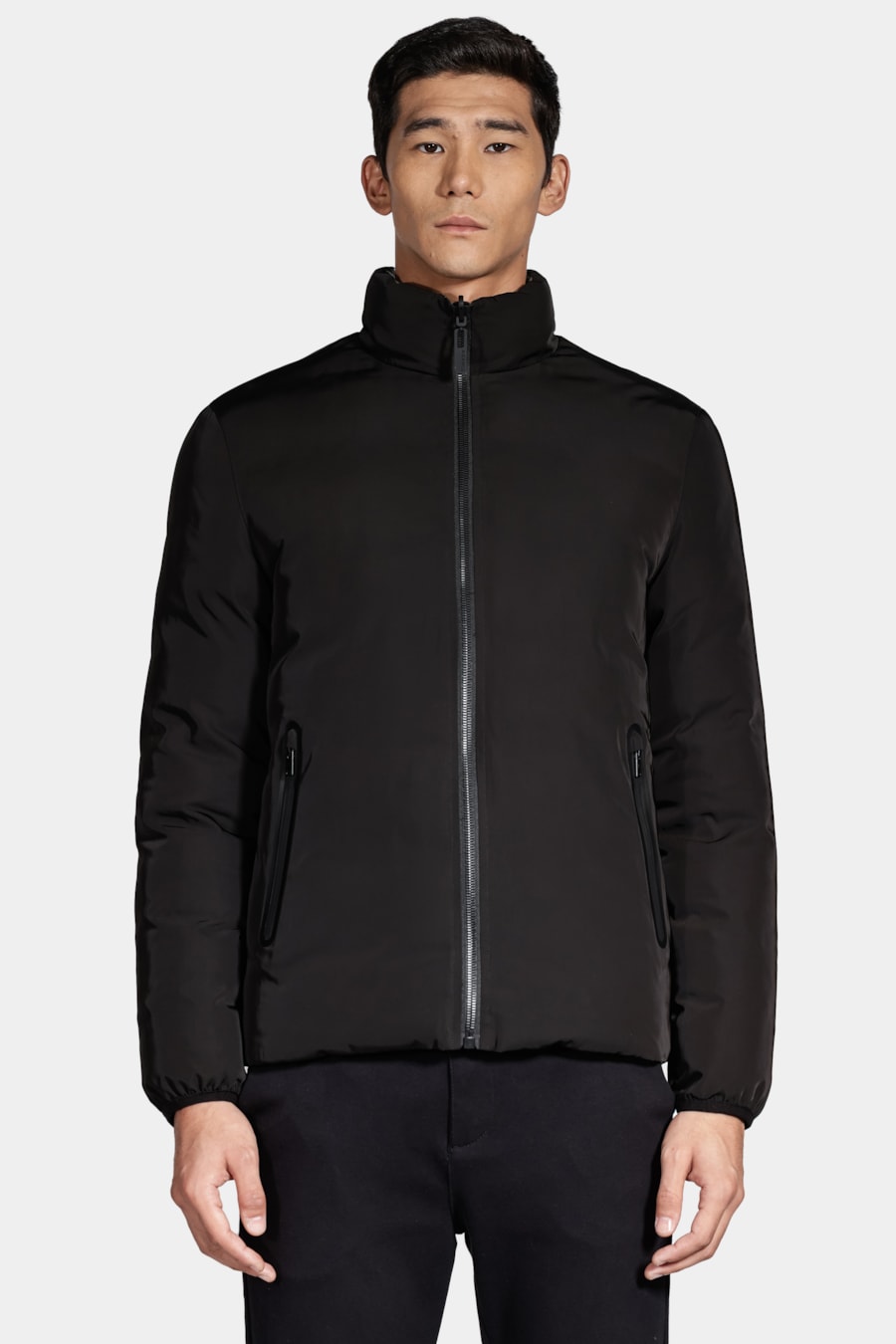 Jaqueta Nylon Dupla Face Puffer Preto Com Verde — foto 1 de 13