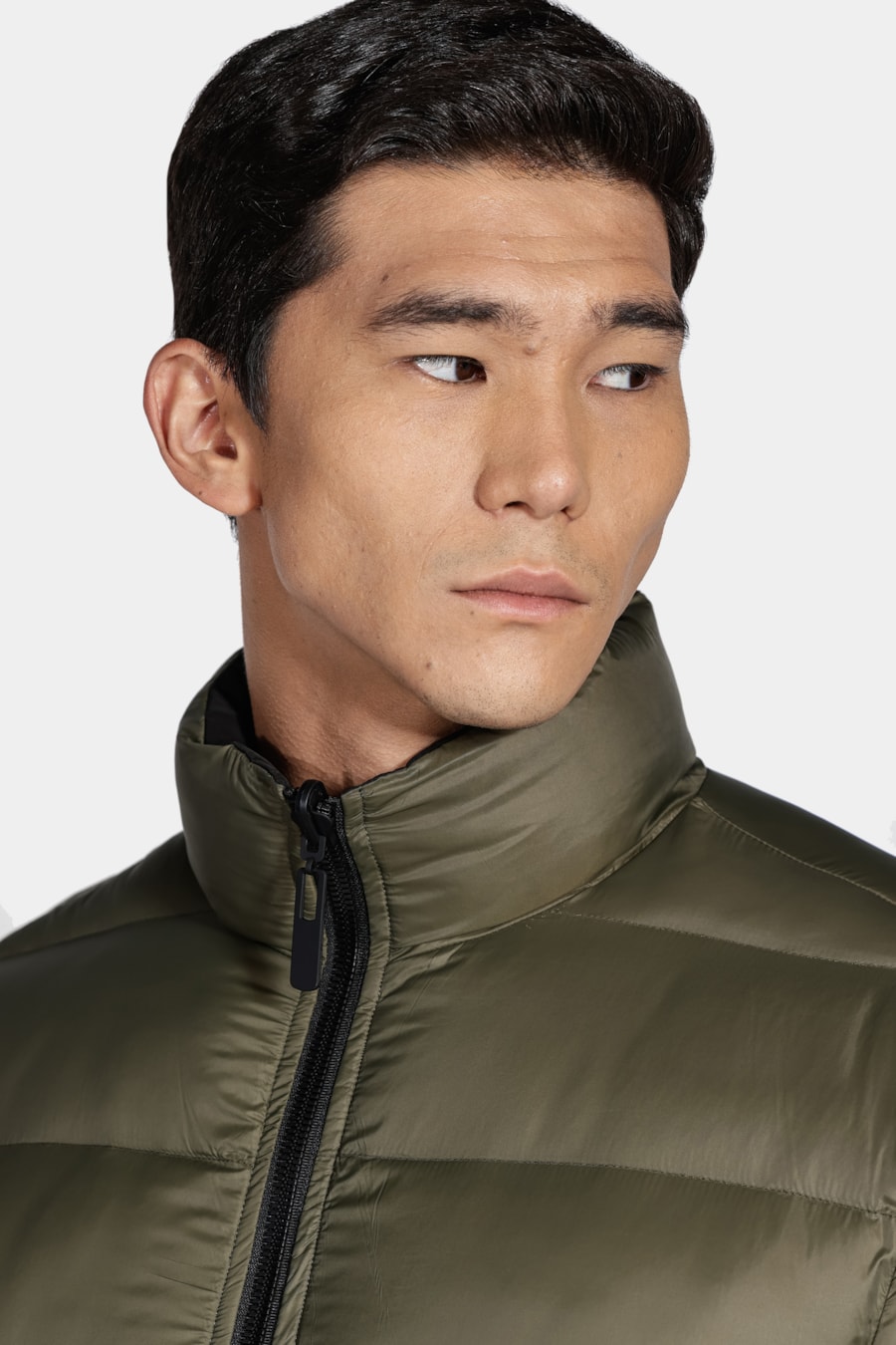 Jaqueta Nylon Dupla Face Puffer Preto Com Verde — foto 9 de 13