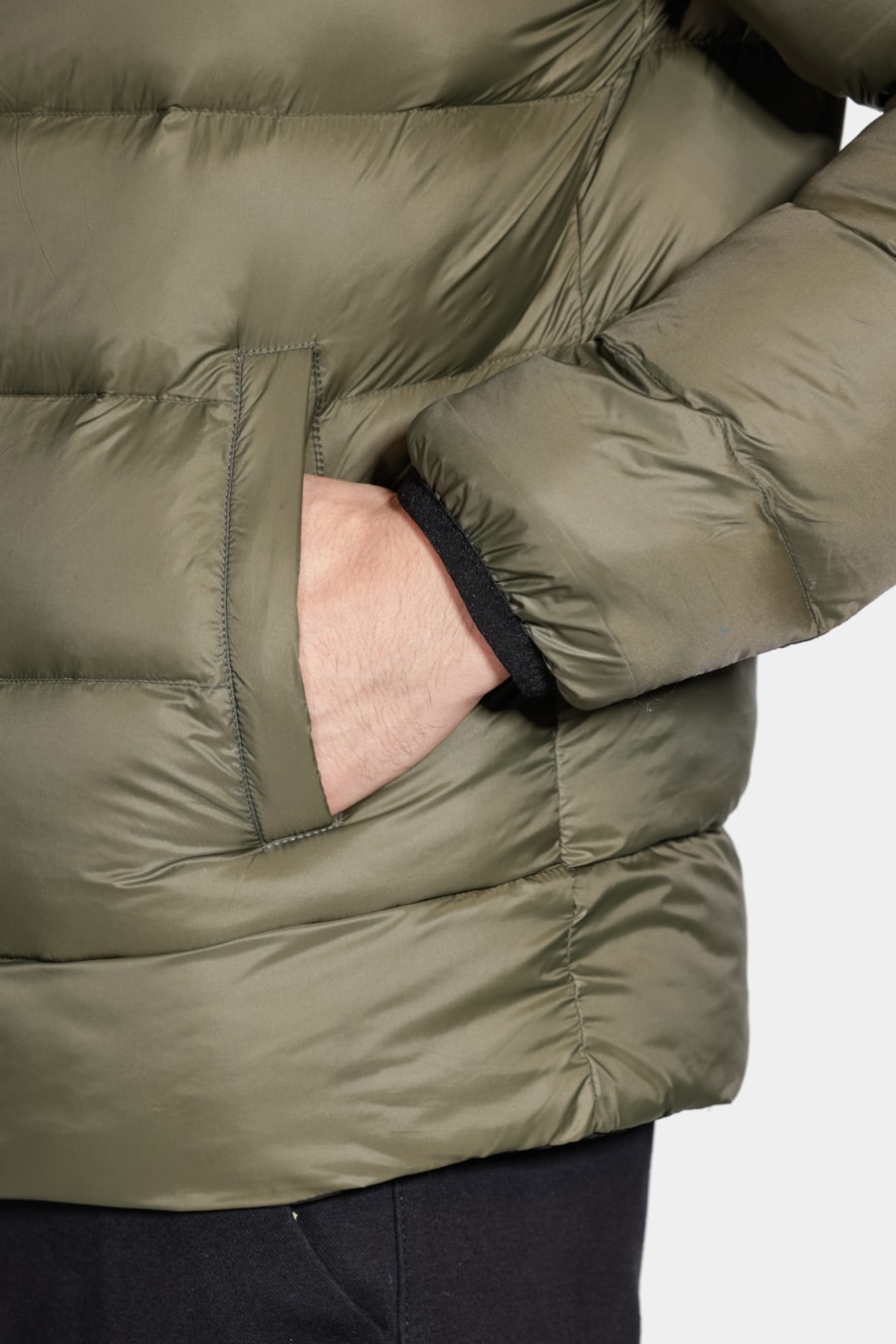 Jaqueta Nylon Dupla Face Puffer Preto Com Verde — foto 12 de 13
