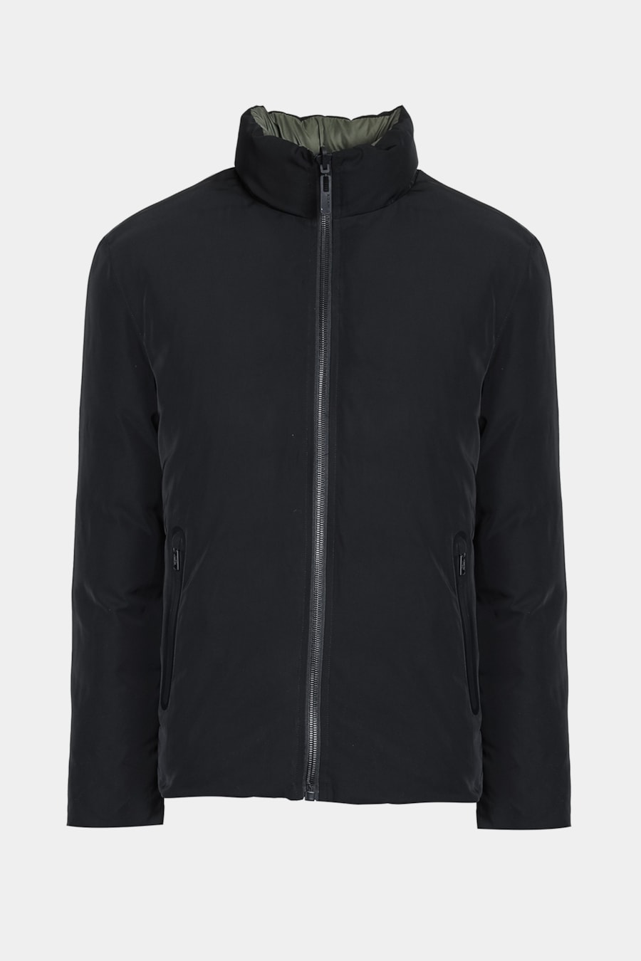 Jaqueta Nylon Dupla Face Puffer Preto Com Verde — foto 10 de 13