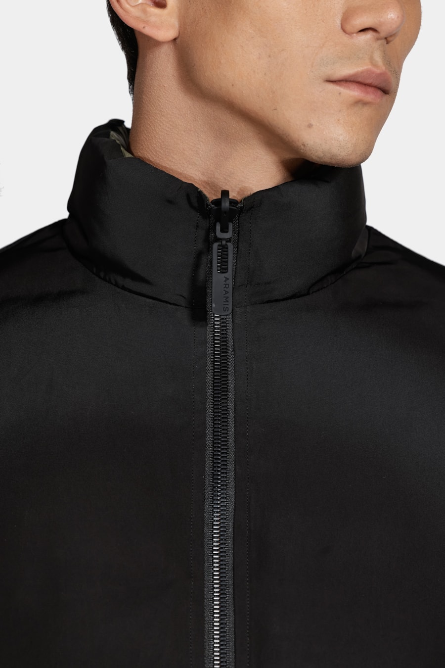 Jaqueta Nylon Dupla Face Puffer Preto Com Verde — foto 3 de 13