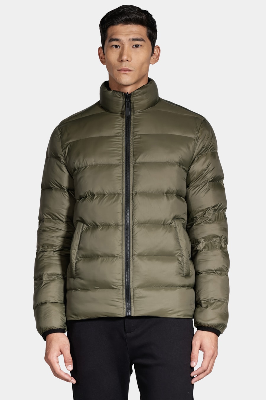 Jaqueta Nylon Dupla Face Puffer Preto Com Verde — foto 7 de 13