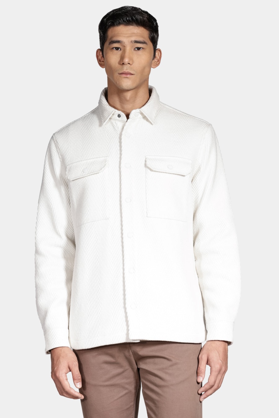 Jaqueta Overhsirt La Mista Chevron Off White — foto 1 de 5