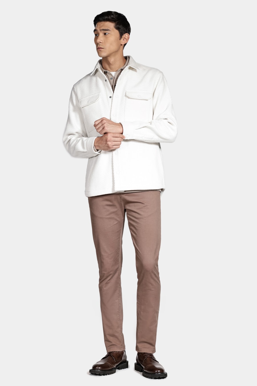 Jaqueta Overhsirt La Mista Chevron Off White — foto 2 de 5