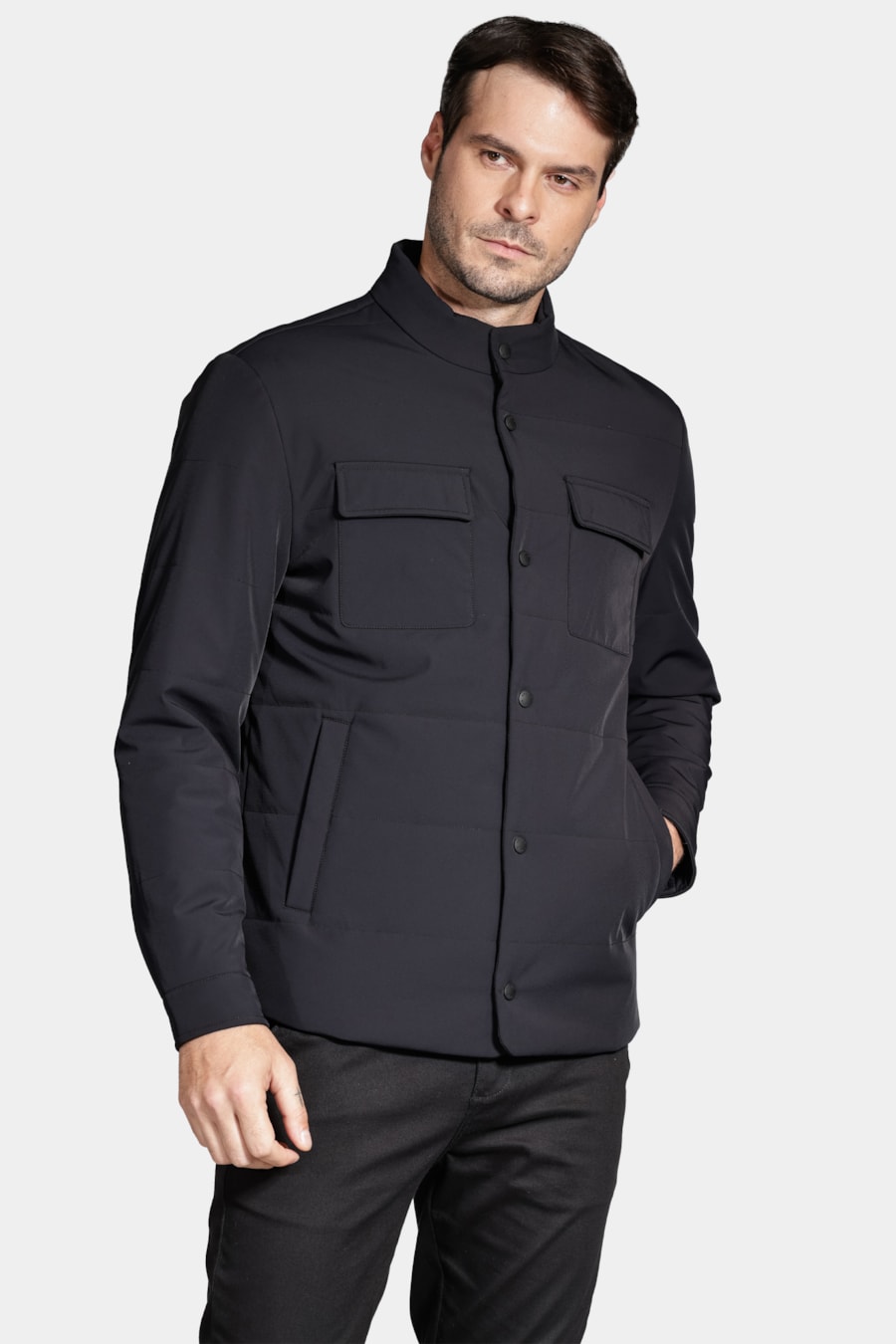 Jaqueta Overshirt Matelassê Liquid Repeller Preto — foto 1 de 8
