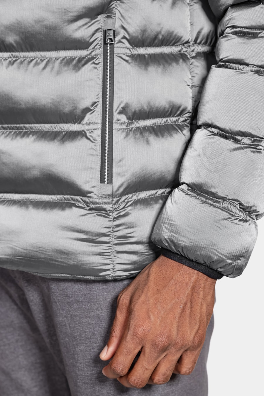 Jaqueta Puffer Rip Stop Liquid Repeller Cinza — foto 4 de 9