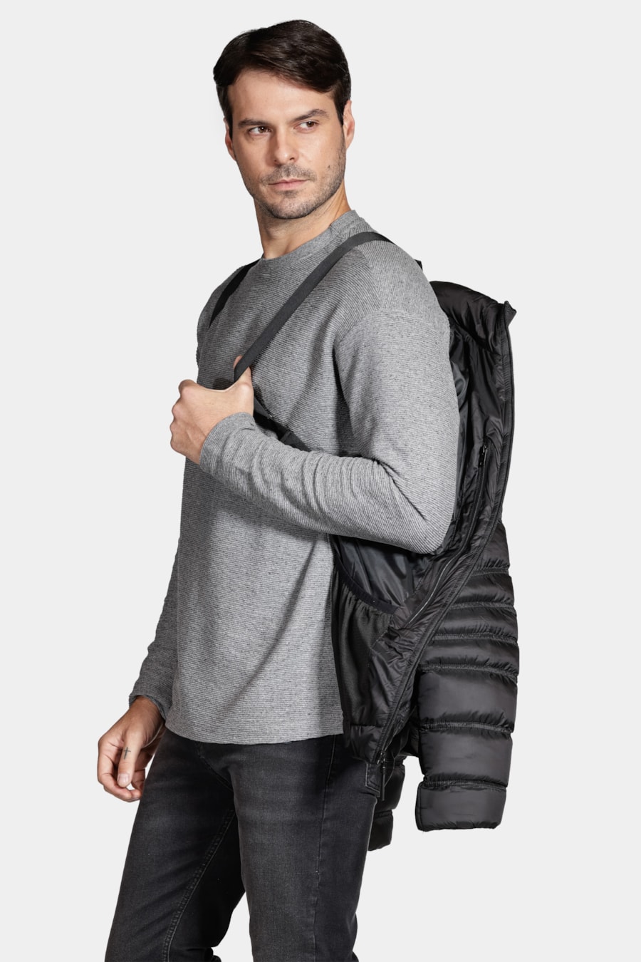 Jaqueta Puffer Rip Stop Liquid Repeller Preto — foto 8 de 10