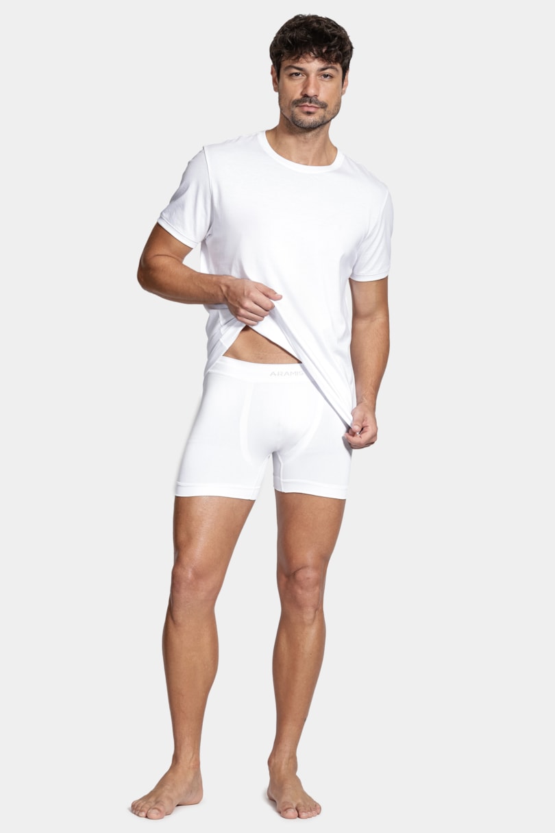 Kit 2 Cuecas Boxer Sem Costura Branco