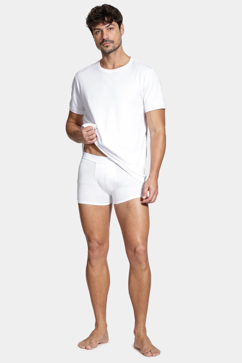 Kit 3 Cuecas Neo Boxer Cotton Branco