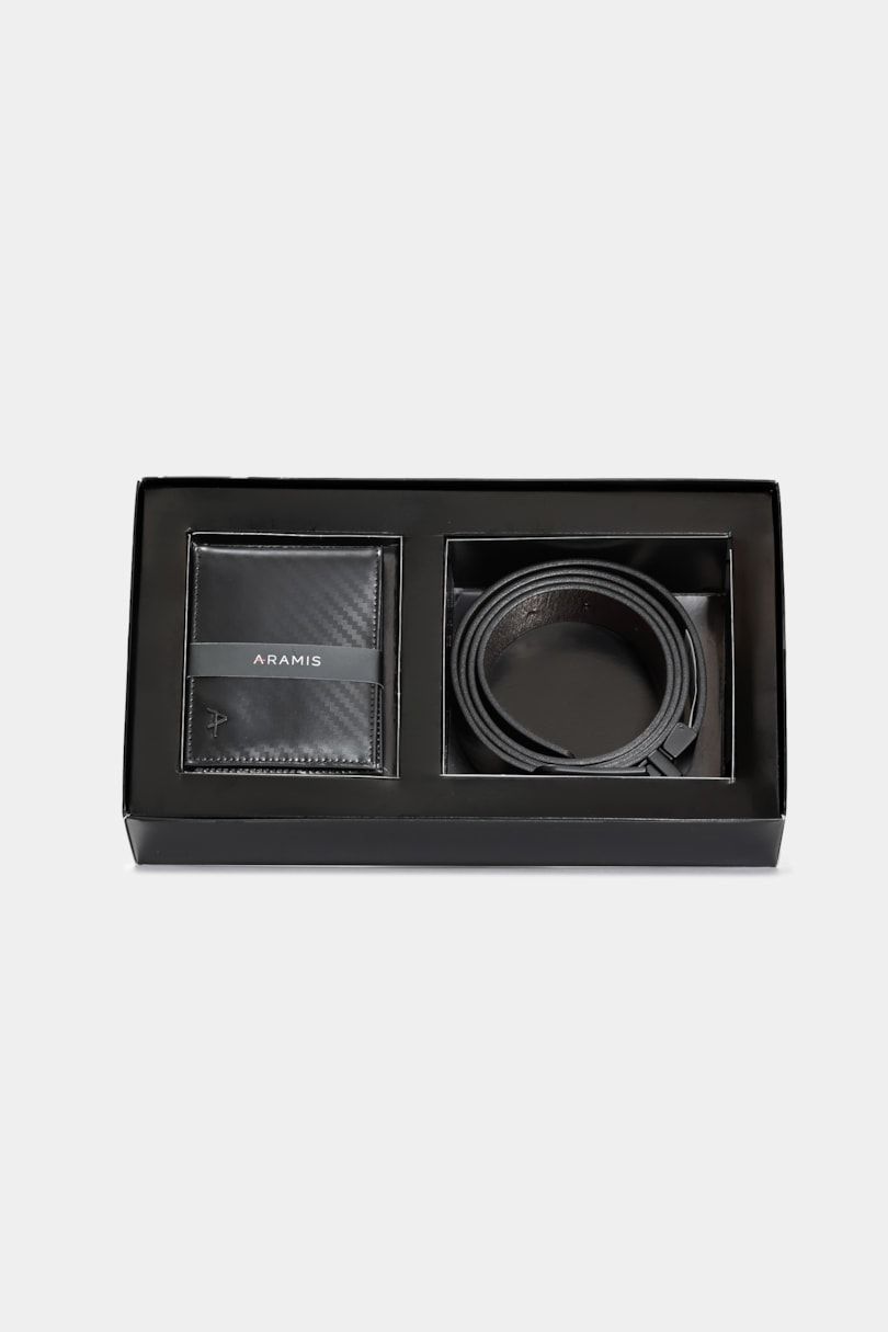 Kit Carteira e Cinto Aramis Preto/Cafe