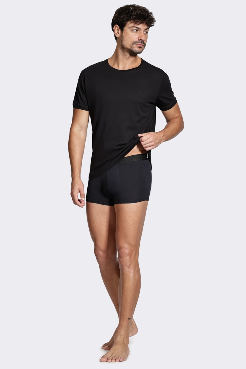 Kit Cueca Boxer Curto Modal Lenzing Preto