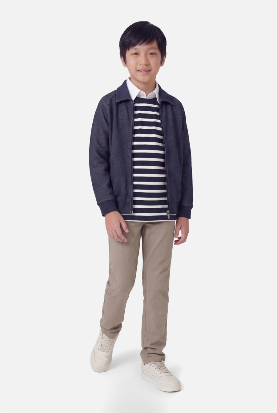 Moletom Infantil Raglan Piquet Marinho — foto 2 de 3