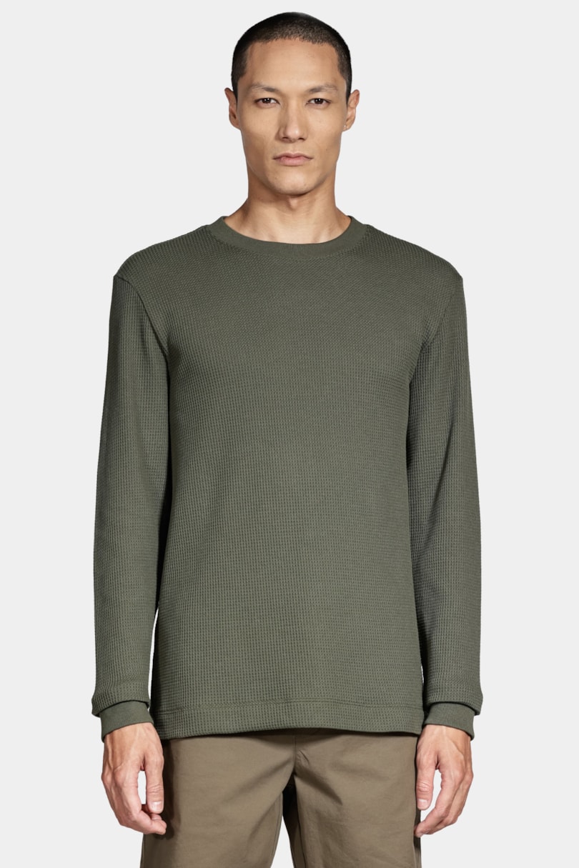 Moletom Wafle Sweatshirt Verde Pantano