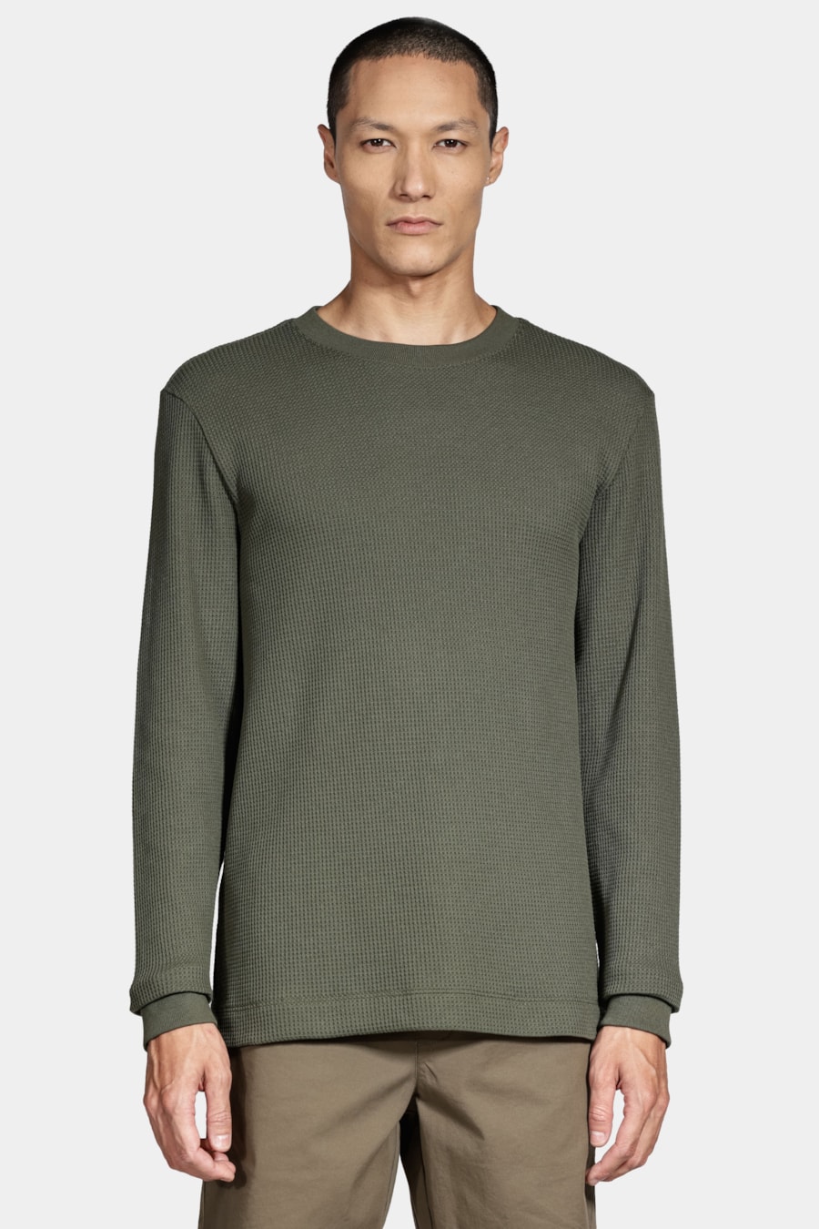 Moletom Wafle Sweatshirt Verde Pantano — foto 1 de 5