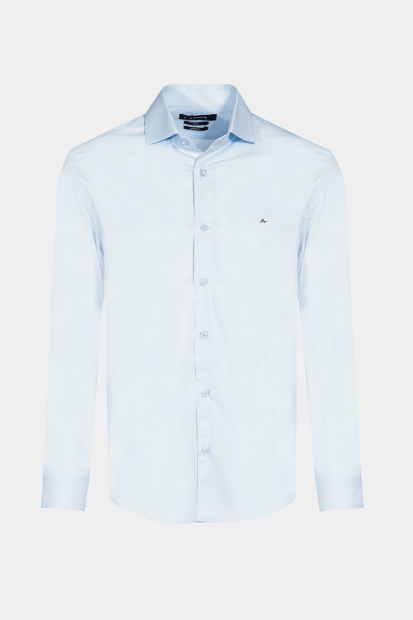Não Ativar Camisa Manga Longa Slim Stretch Azul