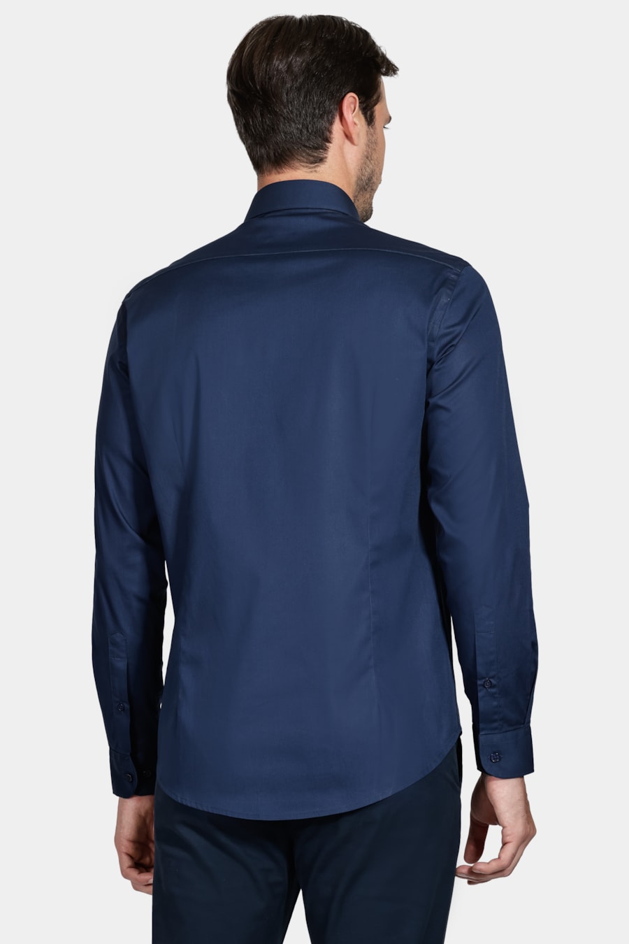 Não Ativar Camisa Manga Longa Slim Stretch Marinho — foto 4 de 5