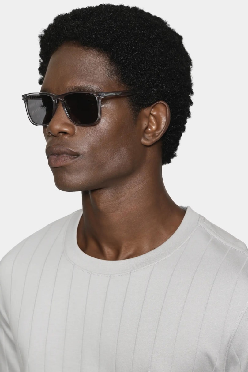 Óculos de Sol Acetato Rectangle Transparente