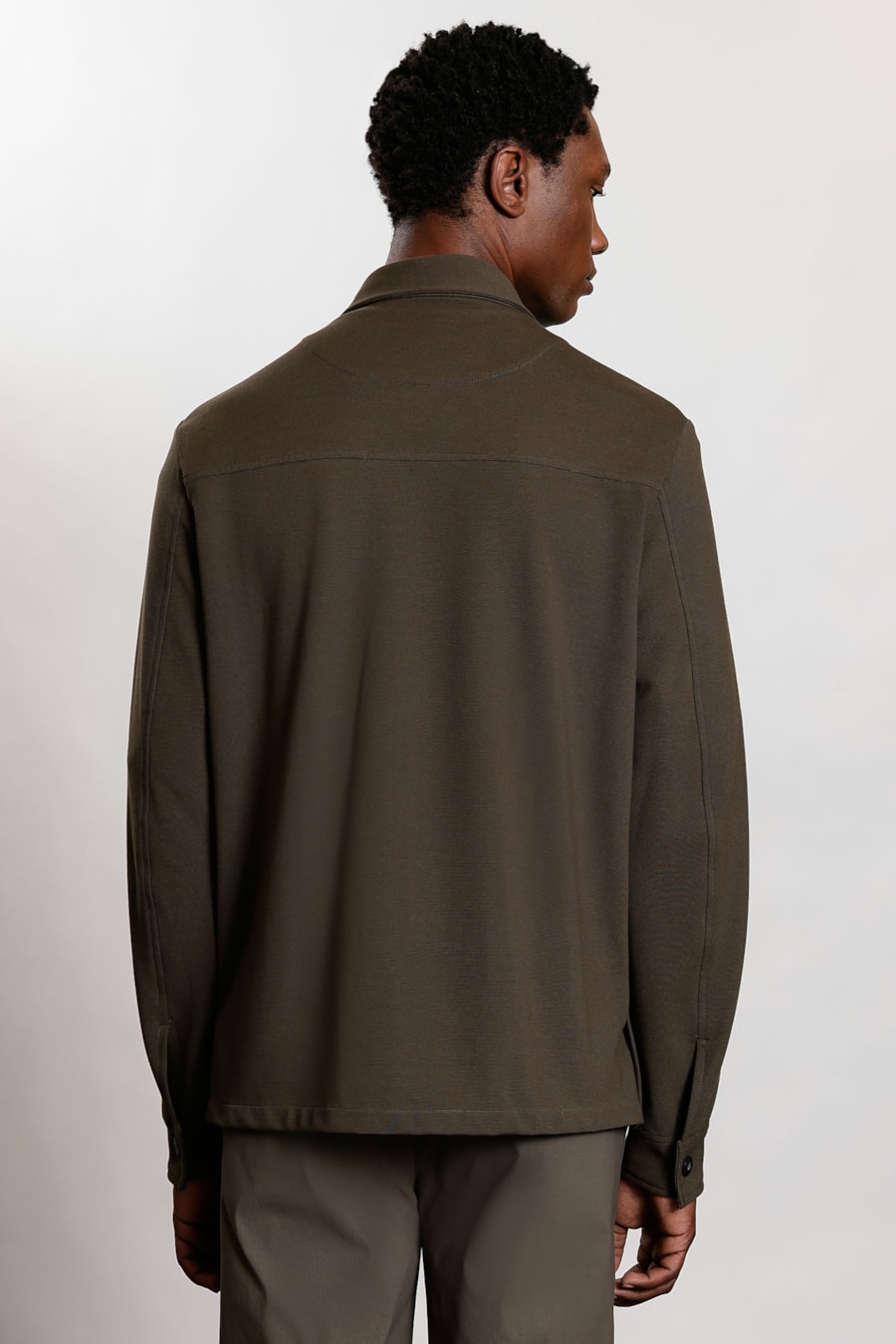 Overshirt Manga Longa Malha Dupla Fume — foto 4 de 6