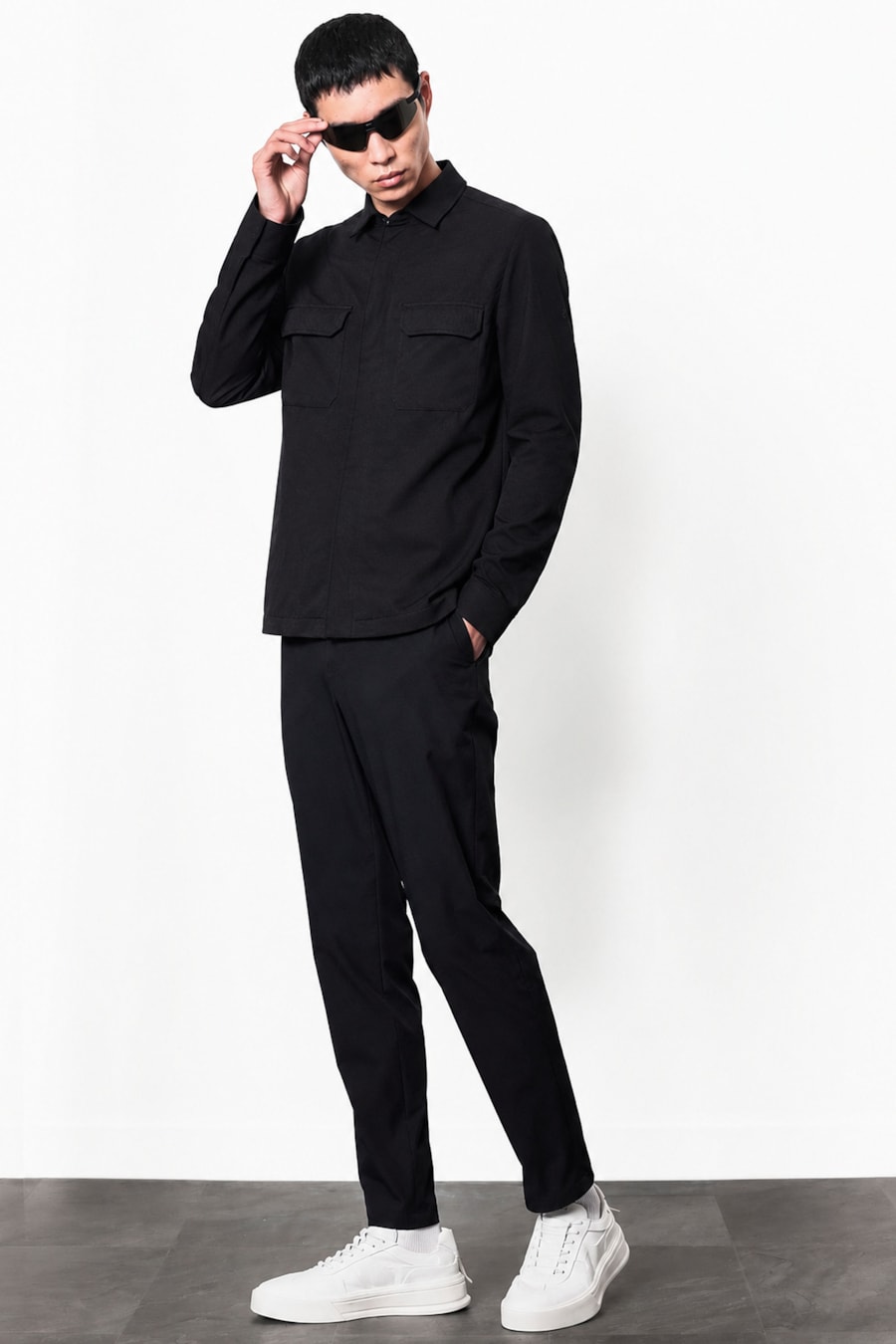 Overshirt Manga Longa Malha Dupla Preto — foto 2 de 6