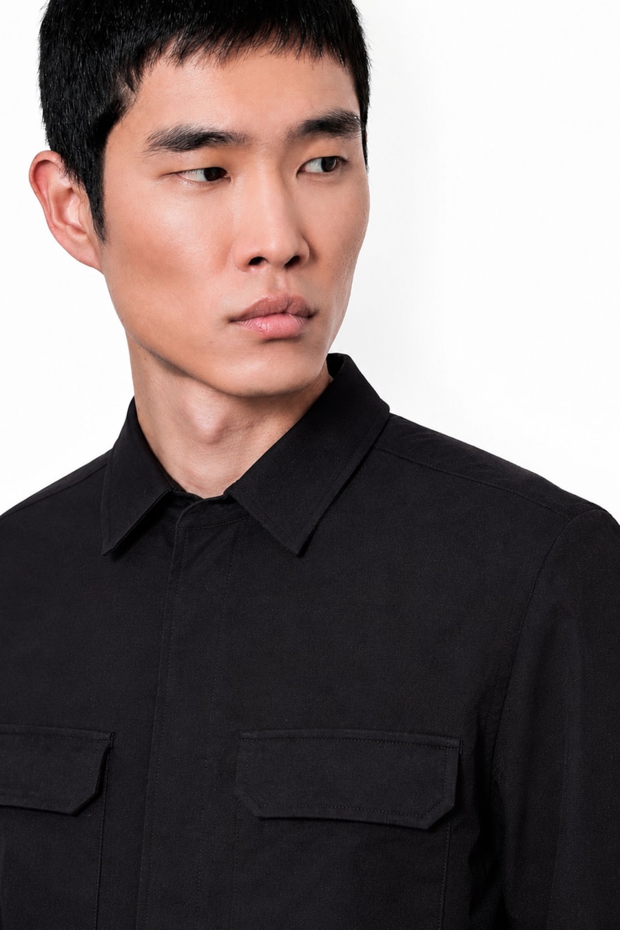 Overshirt Manga Longa Malha Dupla Preto — foto 3 de 6