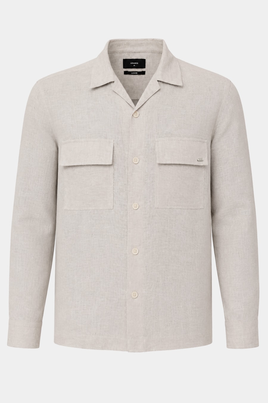 Overshirt Manga Longa Super Linho Dois Bolsos Natural — foto 5 de 6