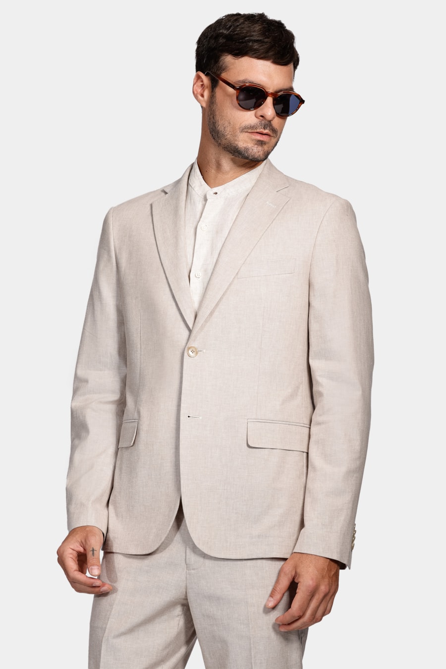 Paletó Linho Oxford Super Slim Cáqui — foto 1 de 5