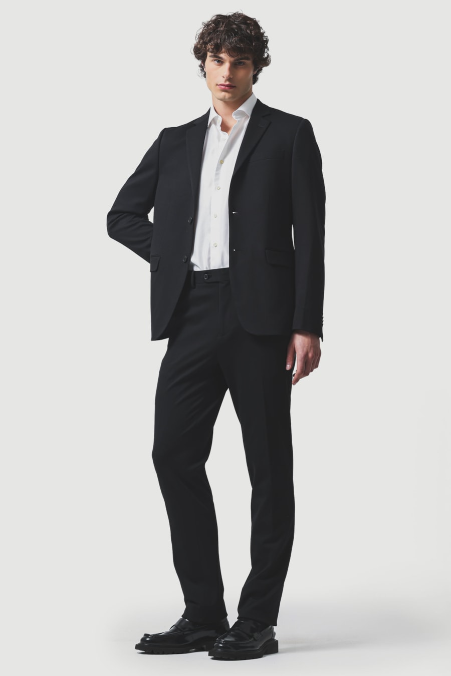 Paletó Malha Mescla Super Slim Preto — foto 2 de 8