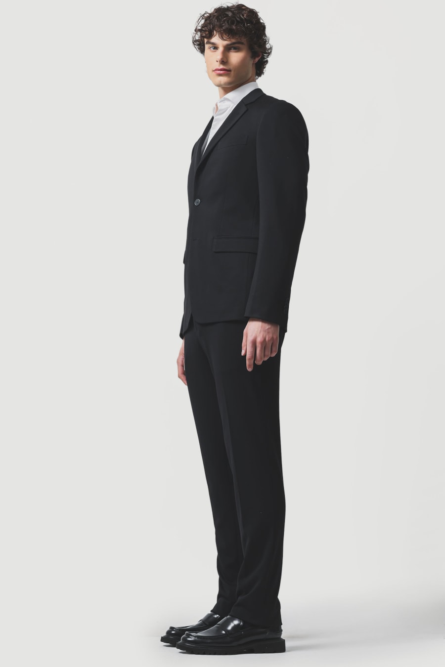 Paletó Malha Mescla Super Slim Preto — foto 3 de 8