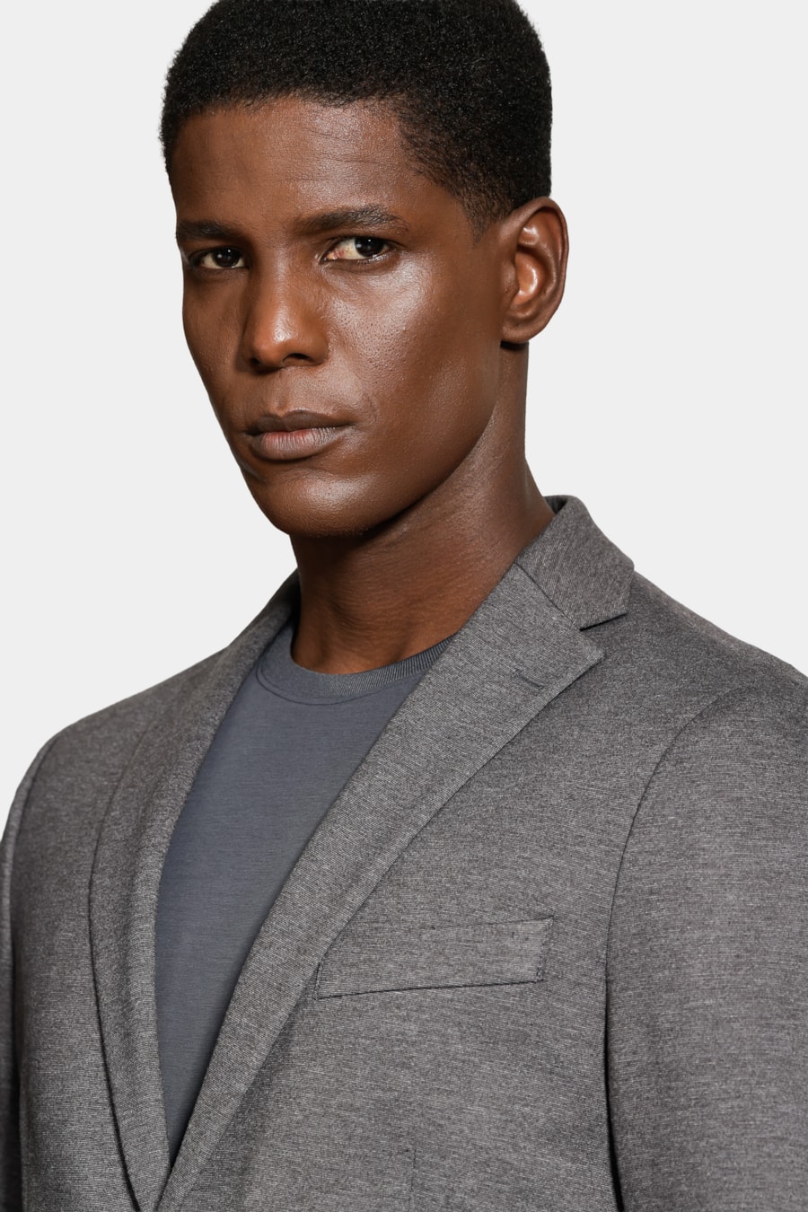 Paletó Malha Super Slim Mescla Preto Mescla — foto 3 de 6