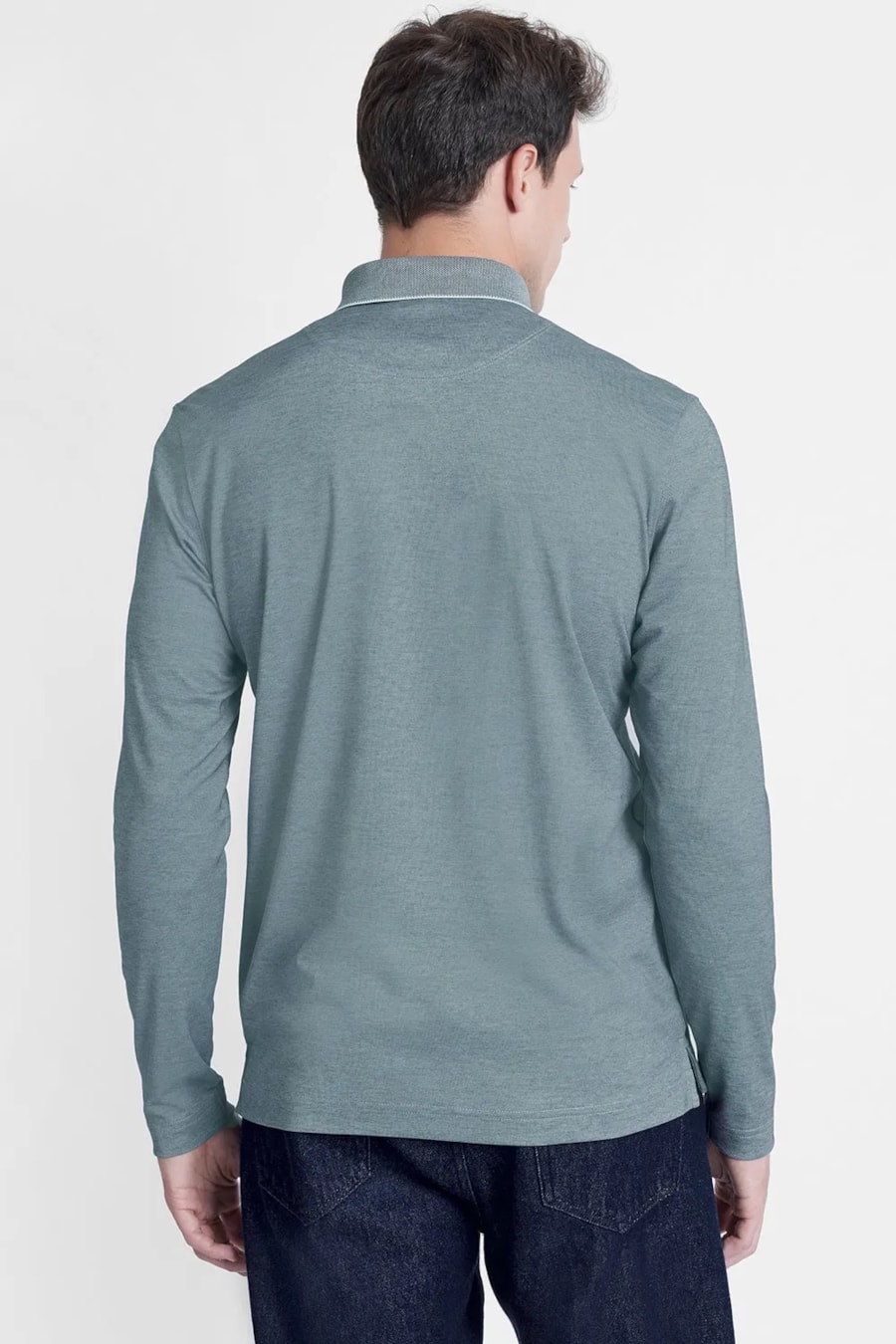 Polo Algodão Pima Tech Manga Longa - Azul Carbono