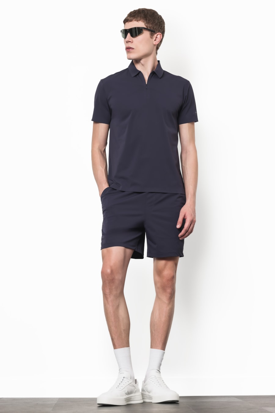 Polo Fusionada Com Zíper Bonded Marinho — foto 2 de 7