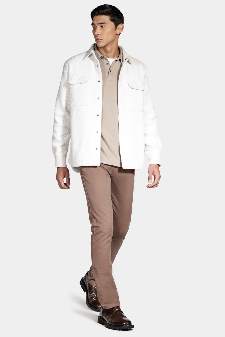 Polo Interlock Pima Long Sleeve Amendoa — foto 2 de 4