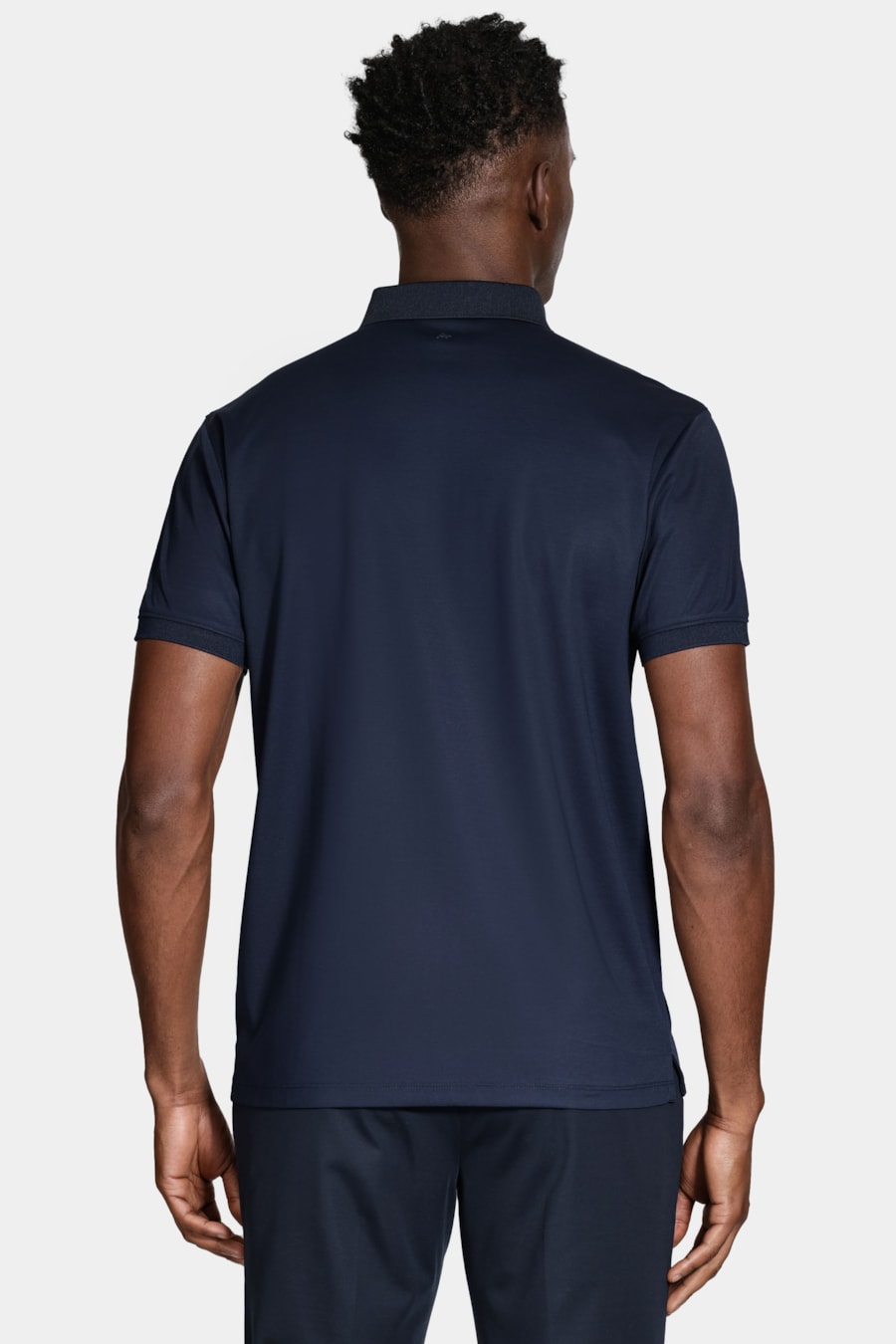 Polo Manga Curta A-70 Interlock Navy — foto 4 de 5