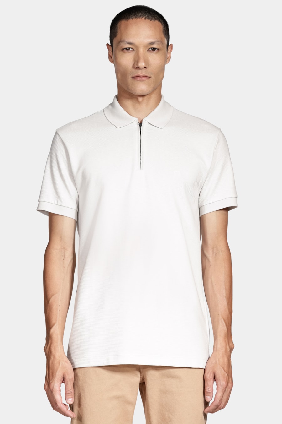 Polo Manga Curta Algodão Ottoman Branco Osso — foto 1 de 4