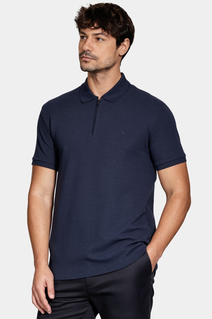 Polo Manga Curta Algodão Ottoman Navy