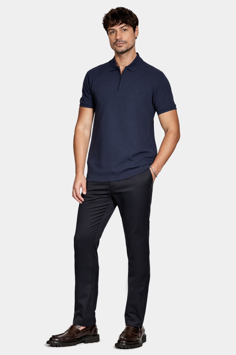 Polo Manga Curta Algodão Ottoman Navy