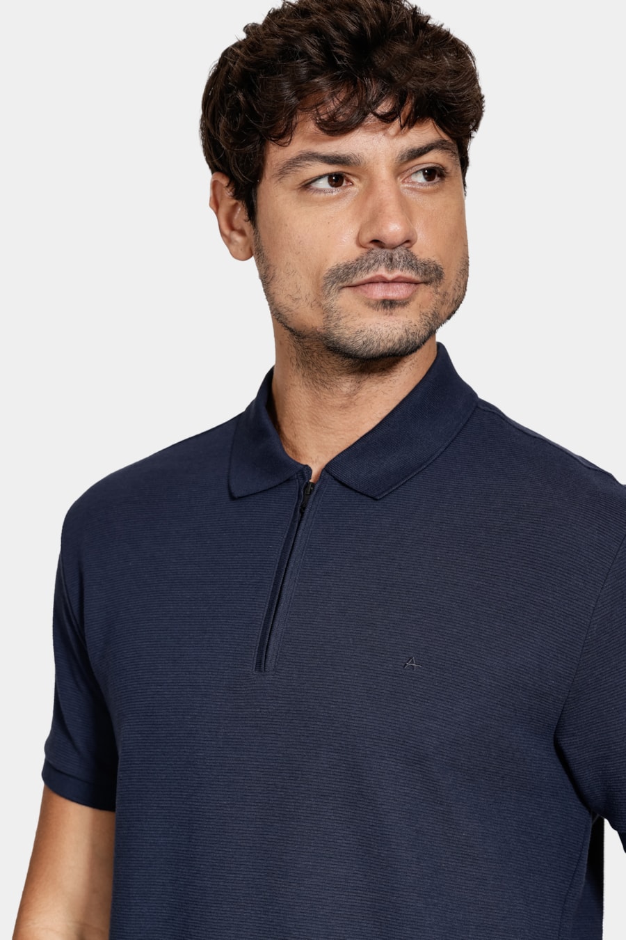 Polo Manga Curta Algodão Ottoman Navy — foto 3 de 5