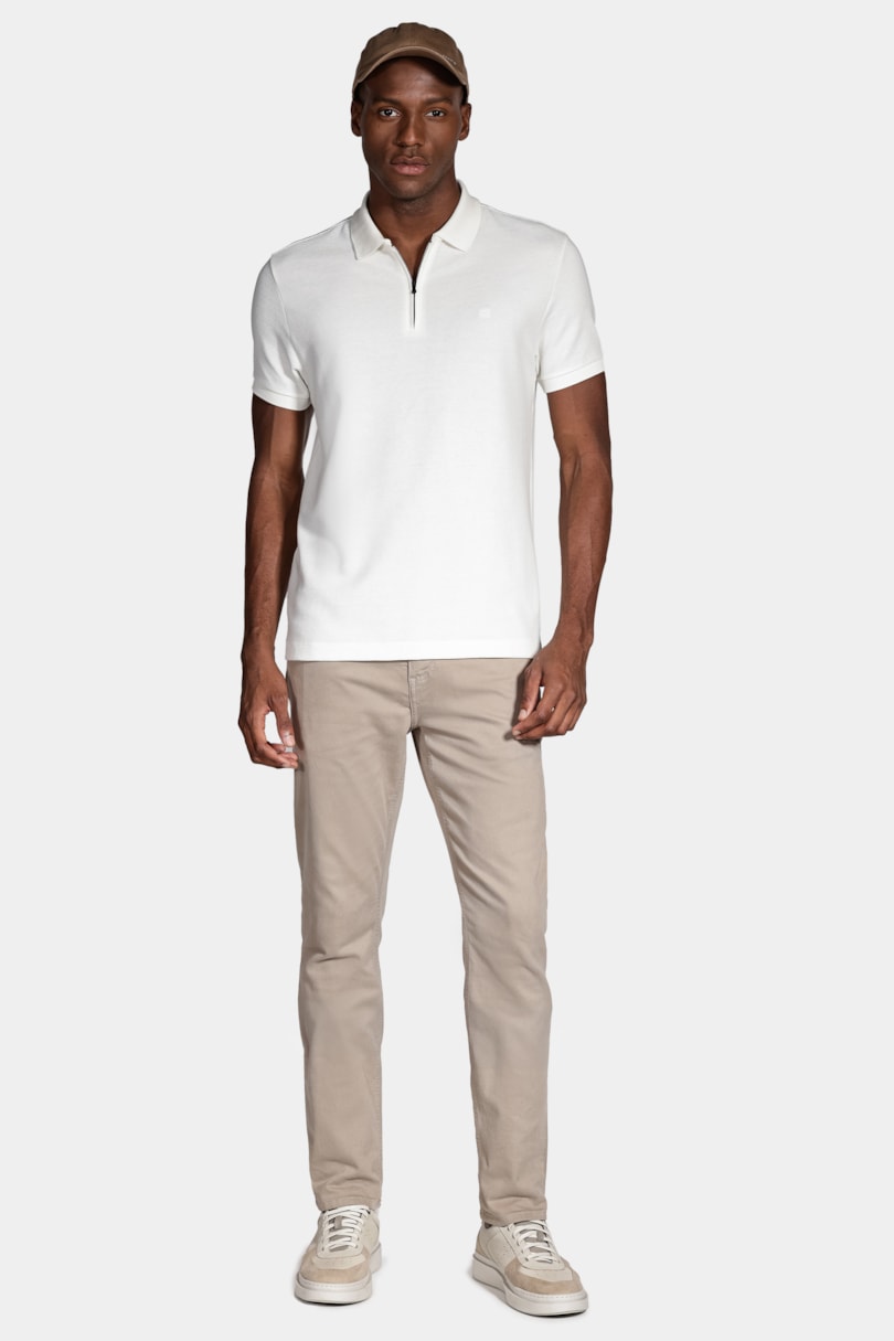 Polo Manga Curta Algodão Ottoman Off White