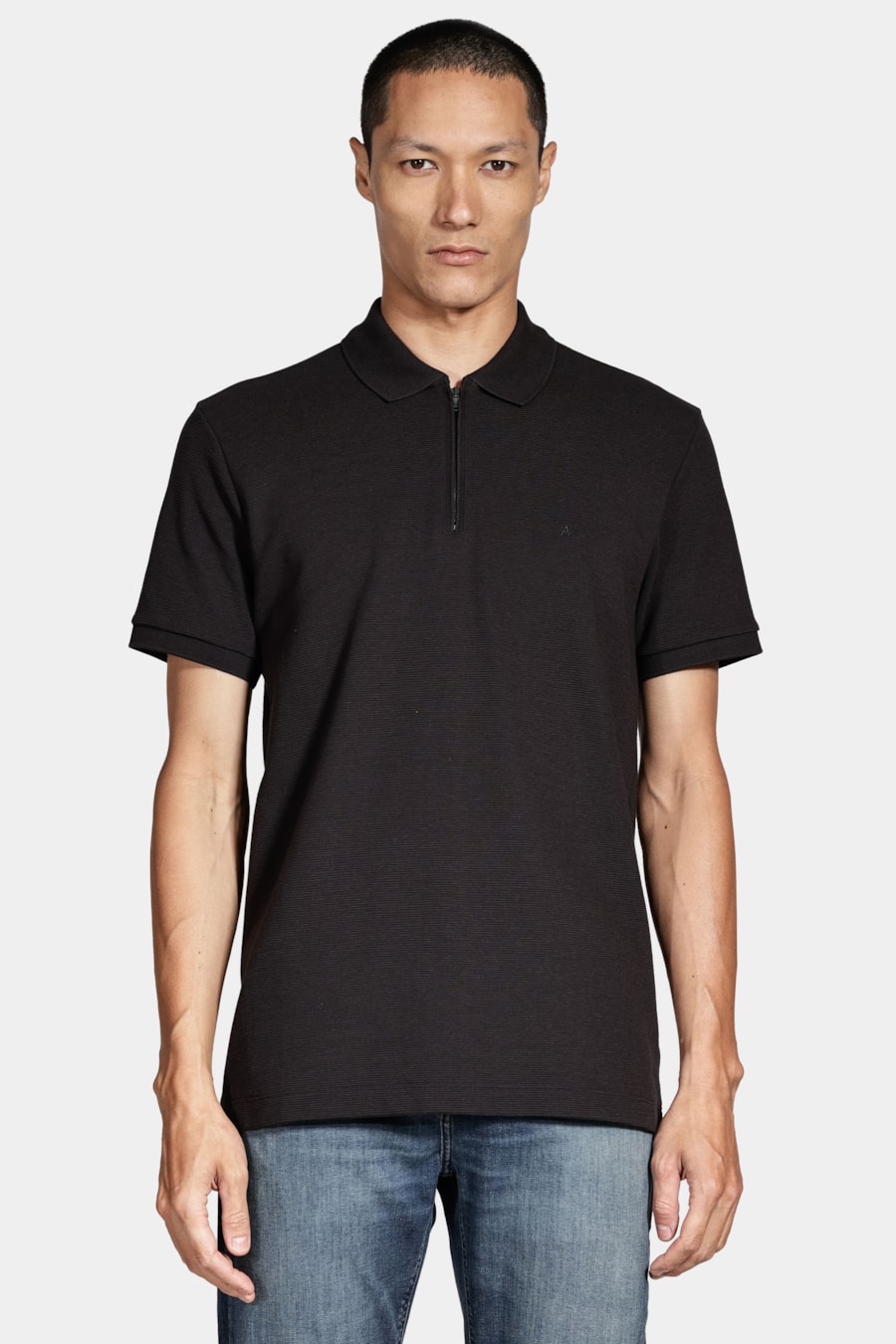 Polo Manga Curta Algodão Ottoman Preto — foto 1 de 4