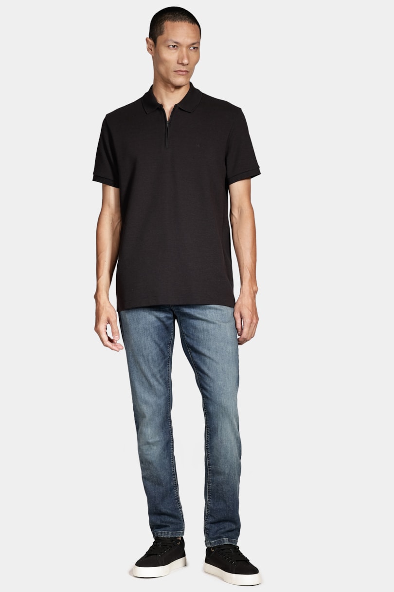 Polo Manga Curta Algodão Ottoman Preto