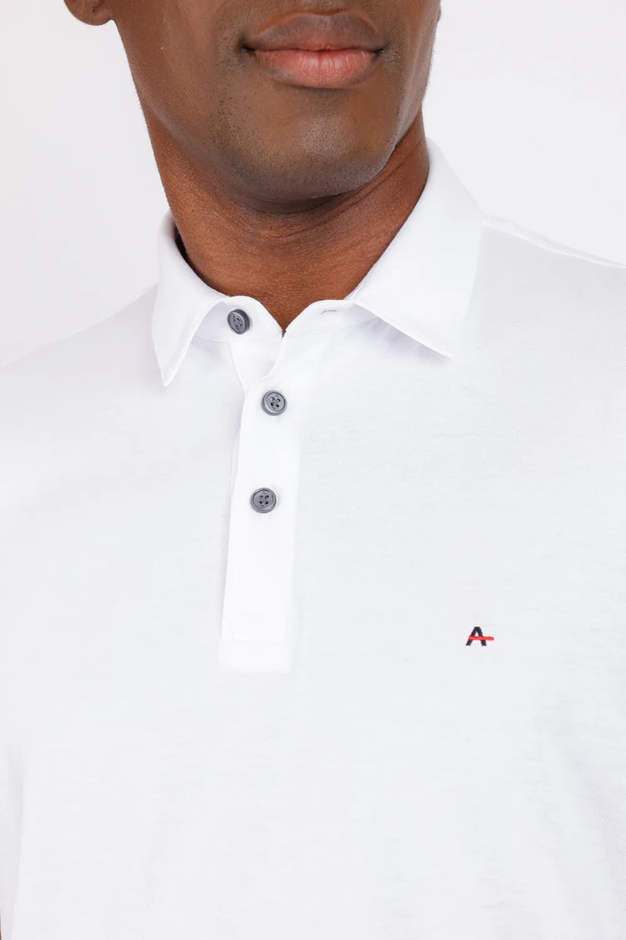 Polo Manga Curta Algodão Pima Branco — foto 3 de 4