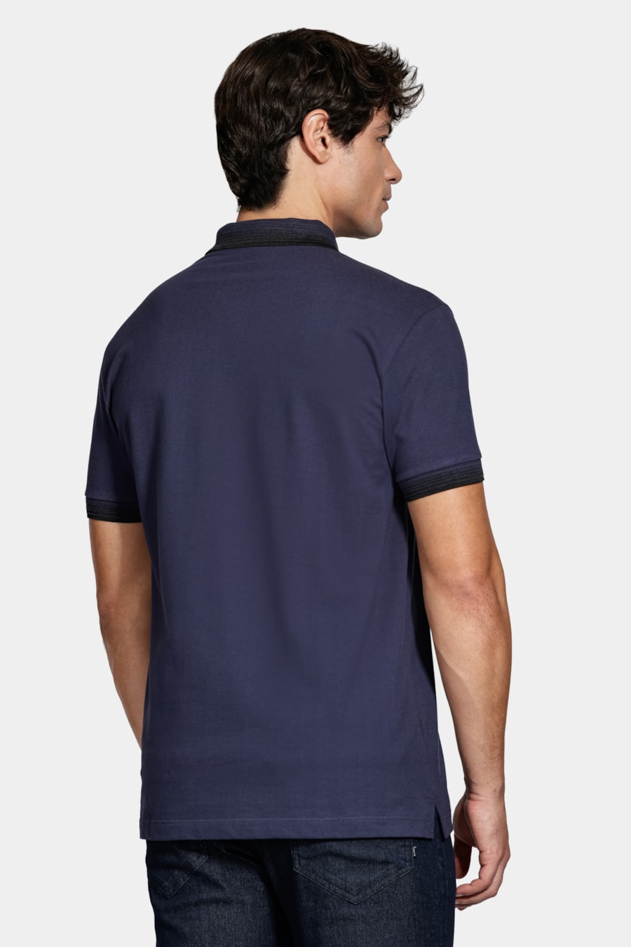 Polo Manga Curta Algodão Piquet Navy — foto 4 de 5