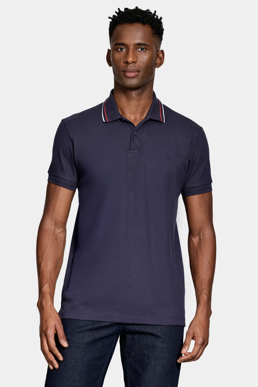 Polo Manga Curta Algodão Piquet Navy — foto 1 de 5