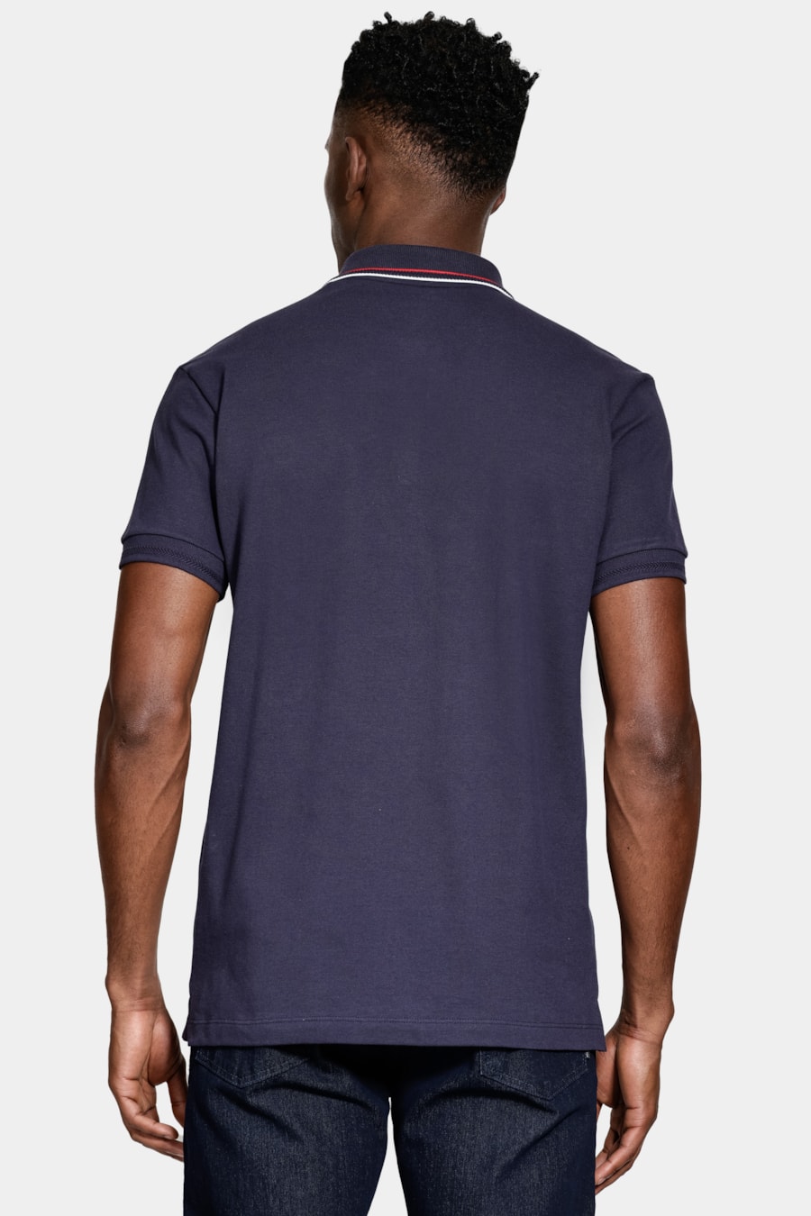 Polo Manga Curta Algodão Piquet Navy — foto 4 de 5