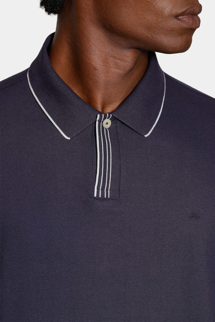 Polo Manga Curta Algodão Piquet Navy — foto 3 de 5