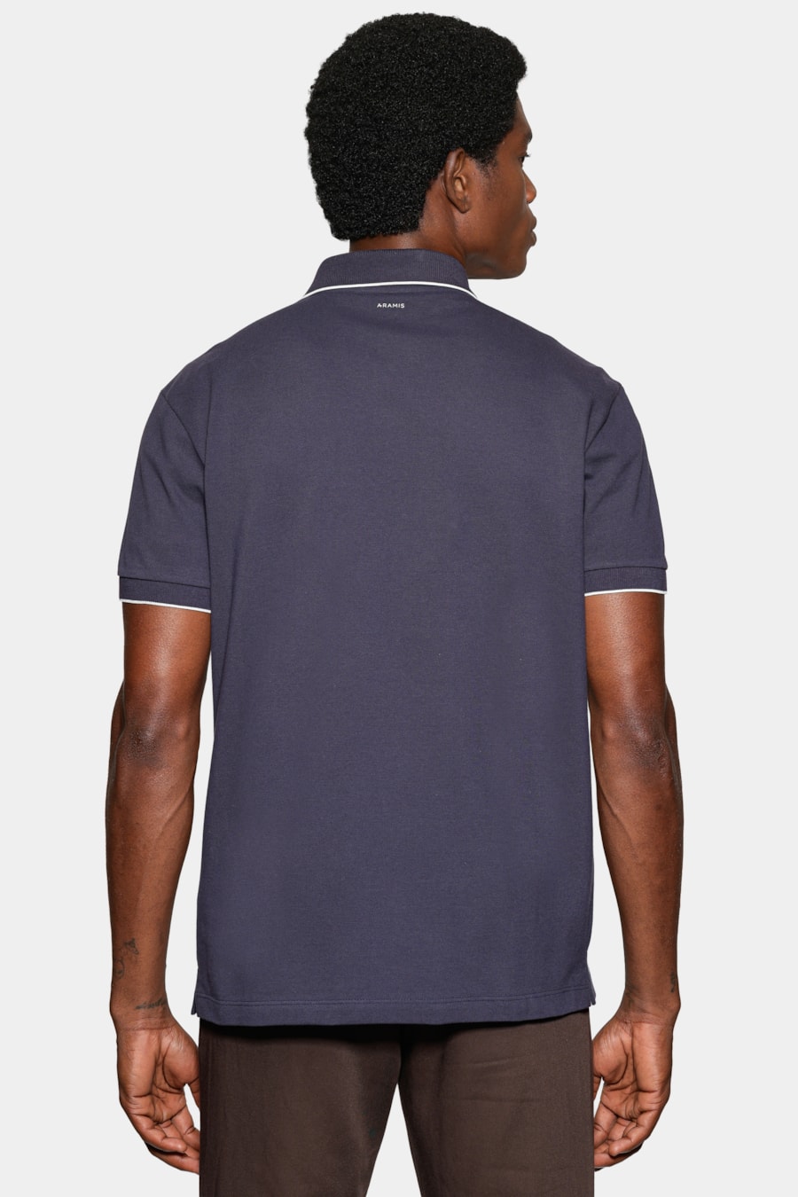 Polo Manga Curta Algodão Piquet Navy — foto 4 de 5